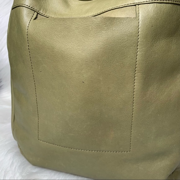 SOLD-HOBO Slouchy Olive Green Leather Hobo Large Shoulder Bag - Picture 9 of 9